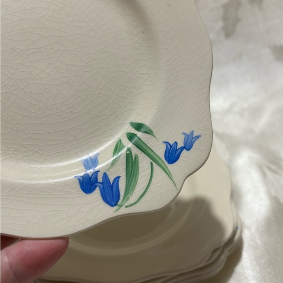 Vintage Set of 6 Hand Painting Luncheon Plates - Picture 3 of 7